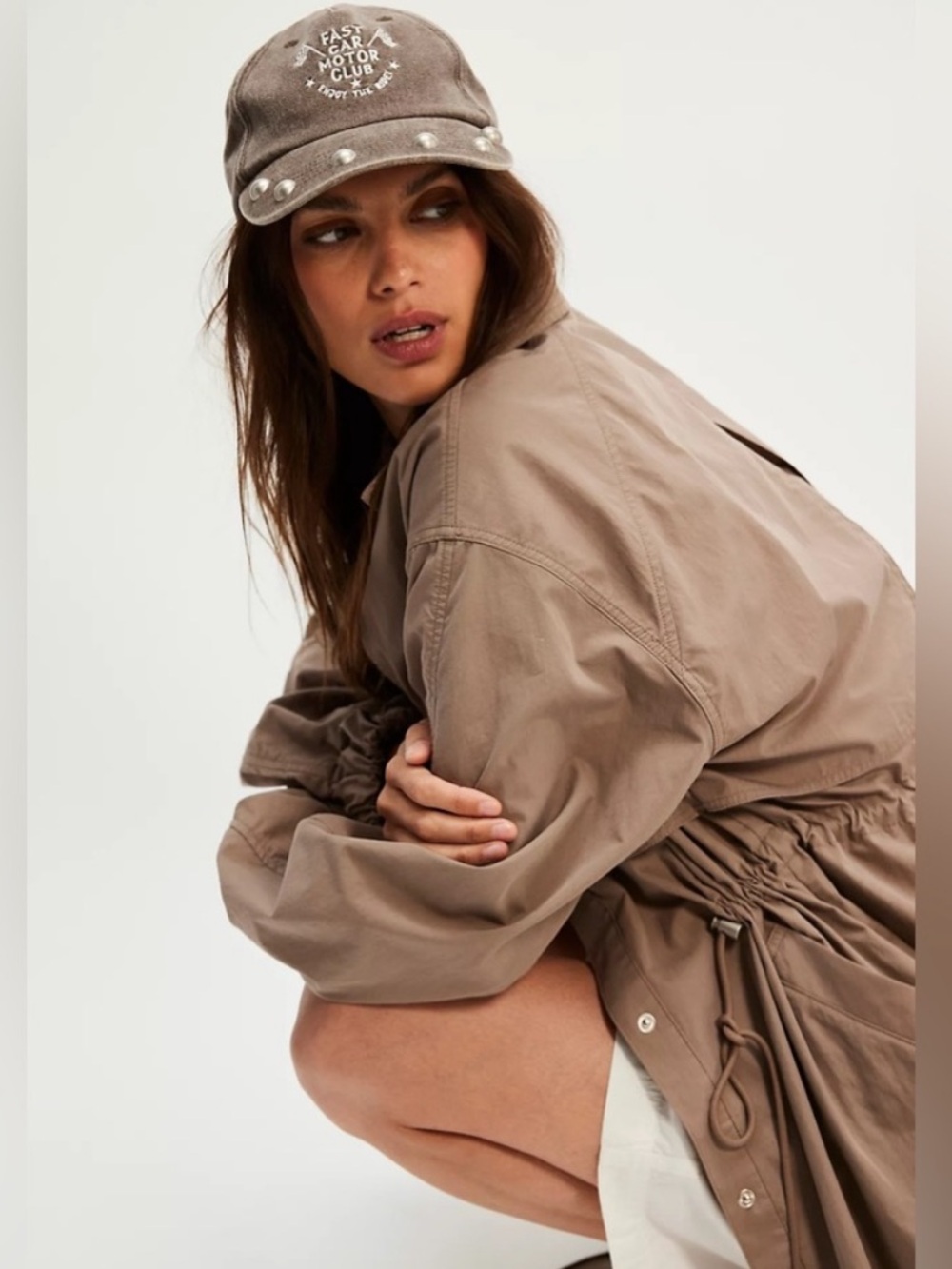 Free People Understated Leather Stud It Baseball Hat